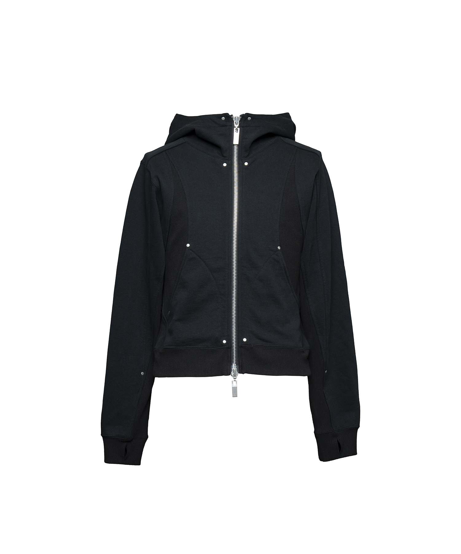 Fleece Lining Switching Zip Hoodie