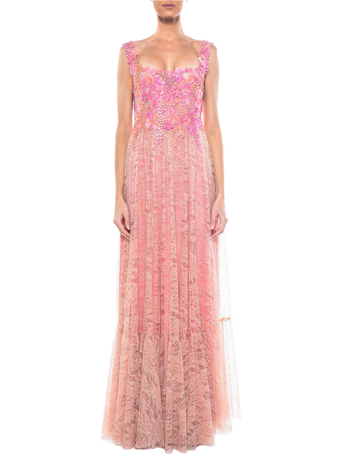 Floor Length Square Neck Gown