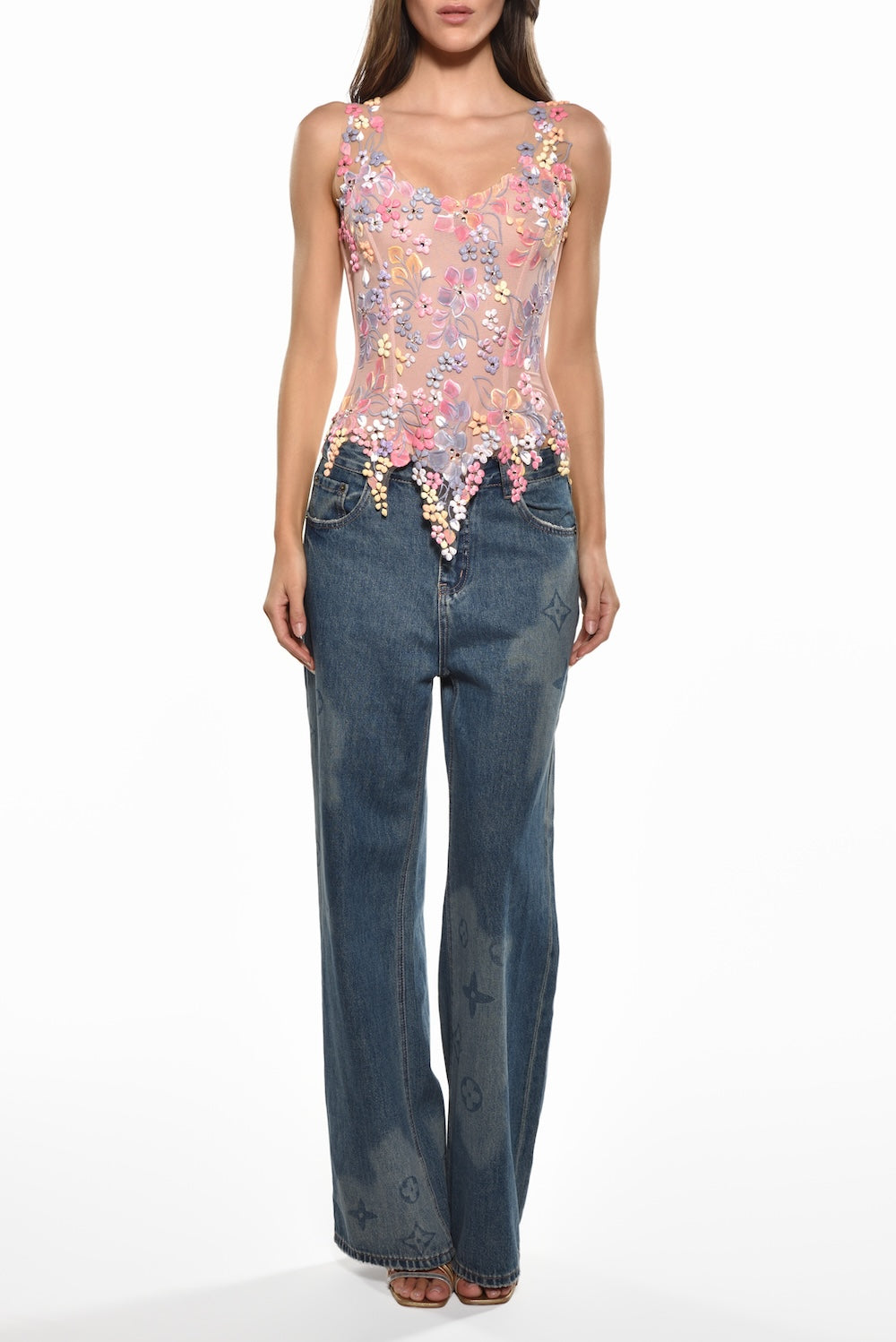 Illusion Mesh Corset Top