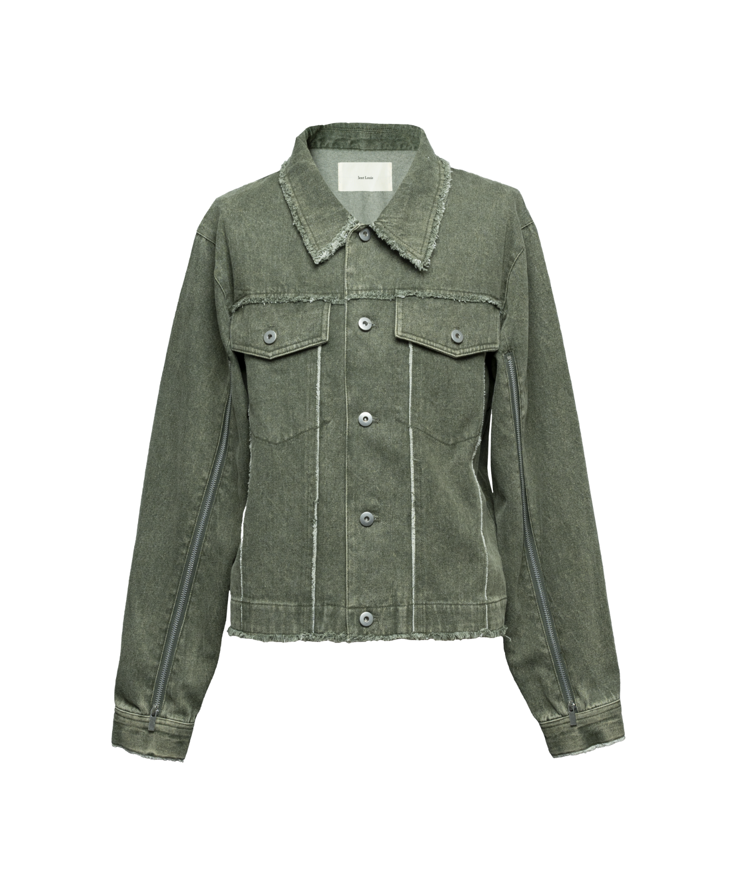 Washed Zip-Sleeve Denim Jacket