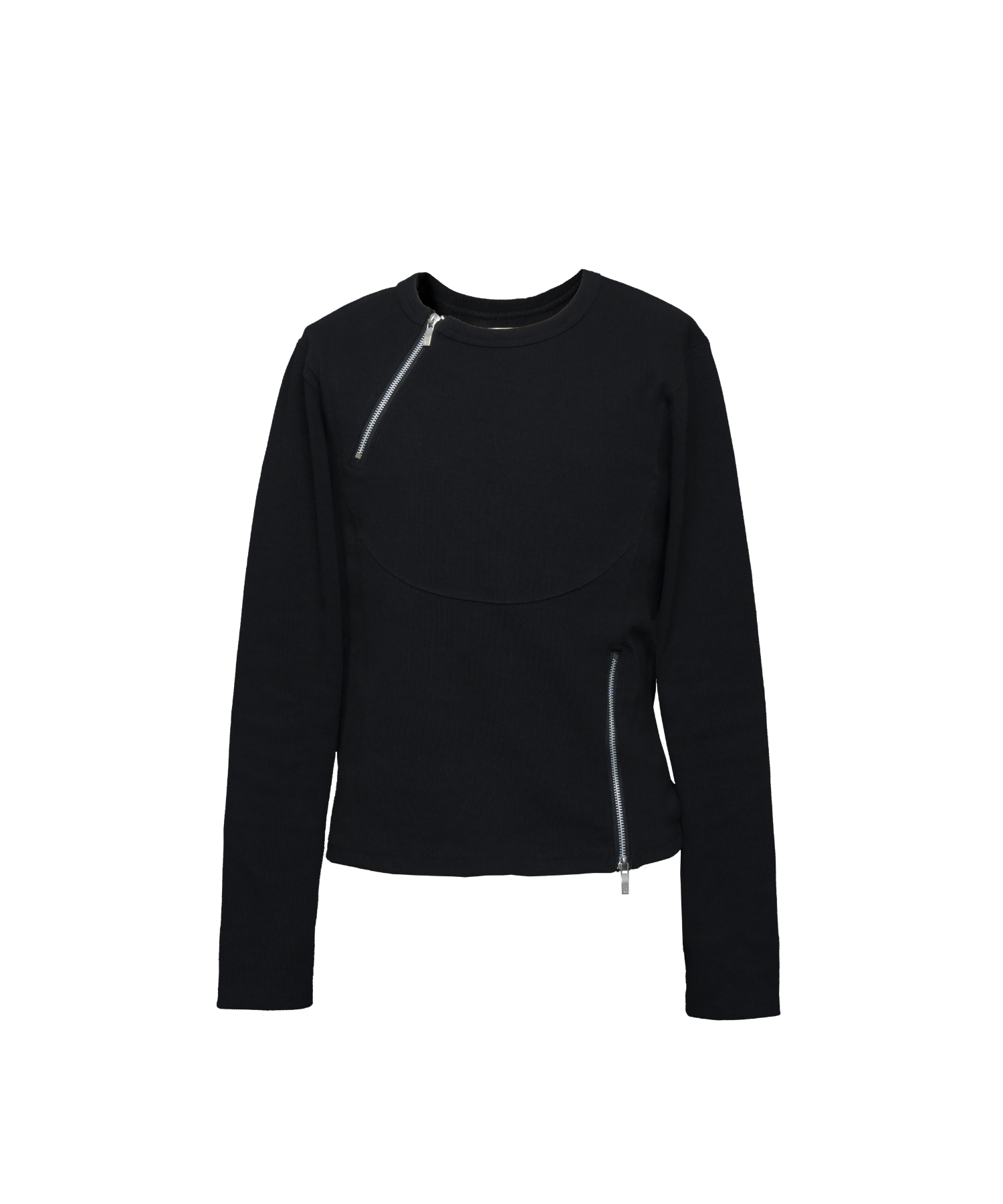 Zip Rib Long Sleeve Tee
