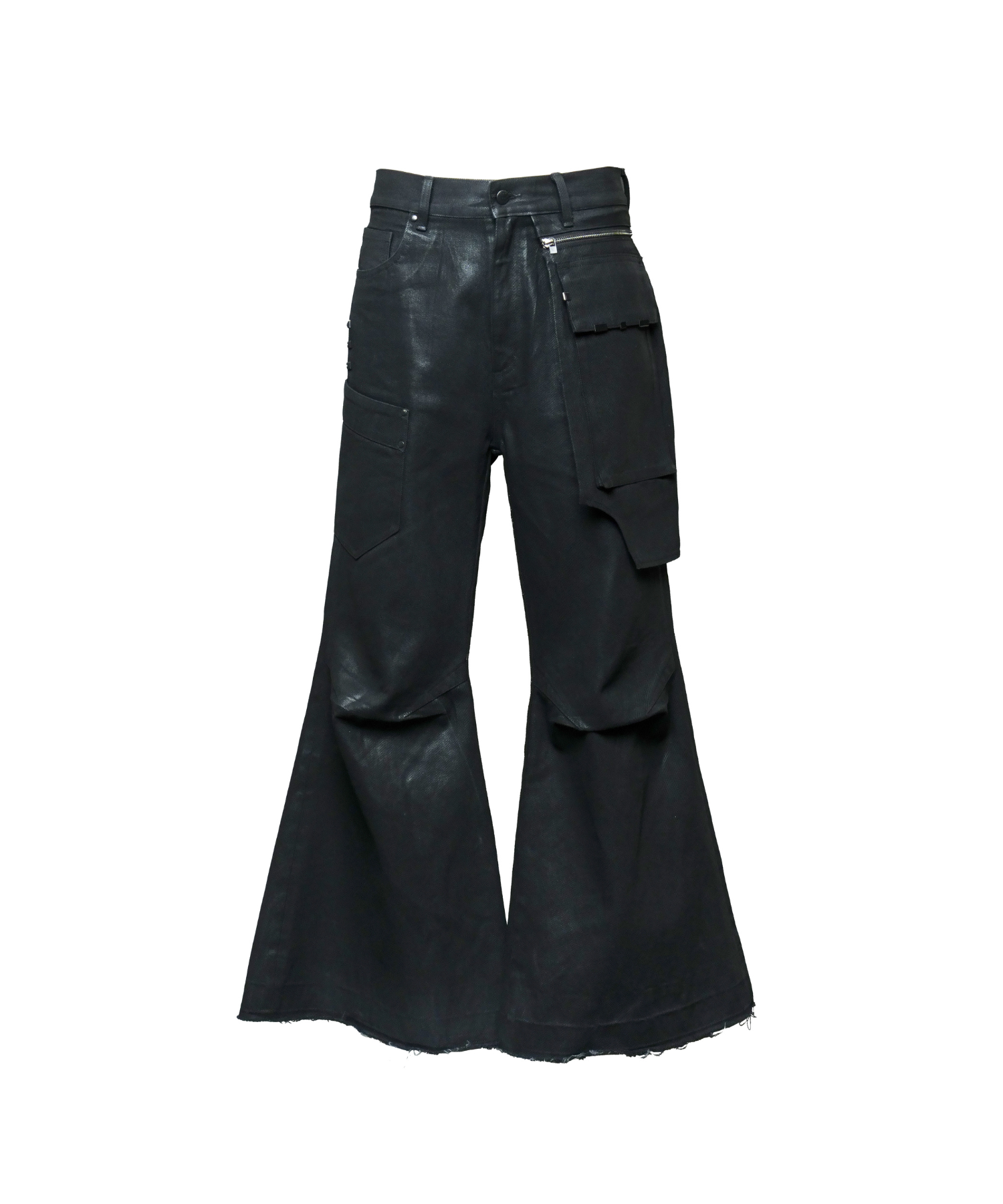 Resin Coated Flare Denim