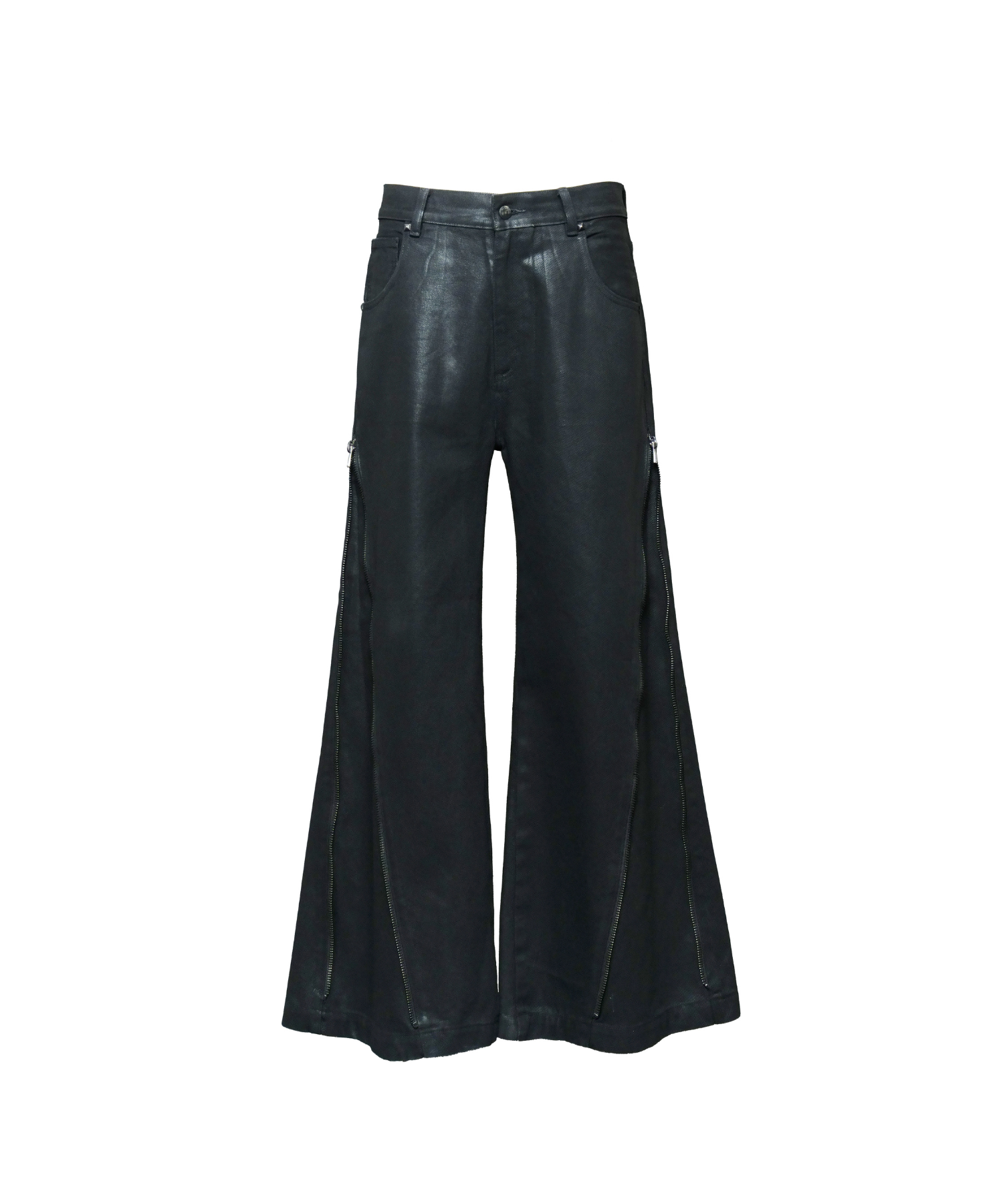 Resin Coated Zip Line Denim