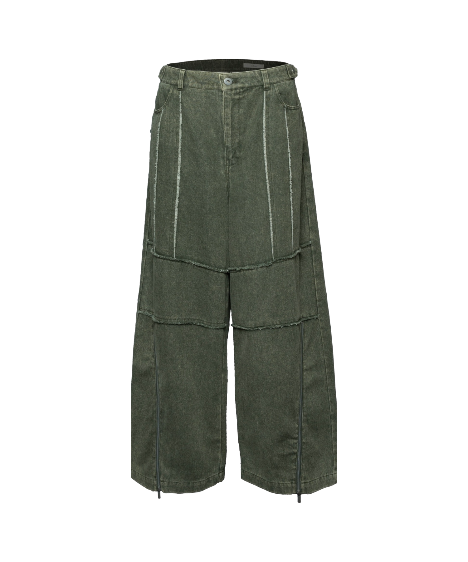 Zipped-Slit Baggy Denim
