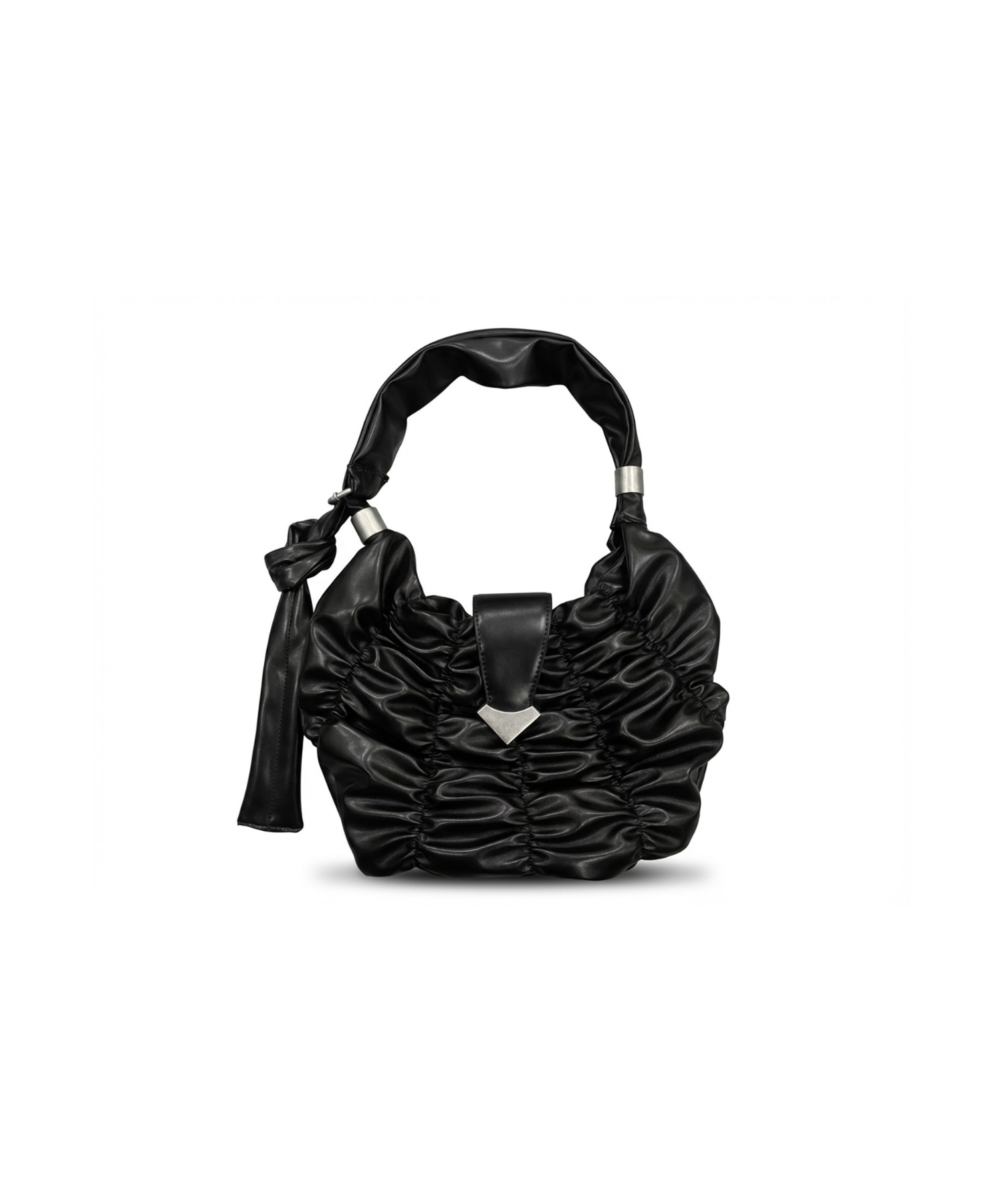 Faux Leather Gathered Bag