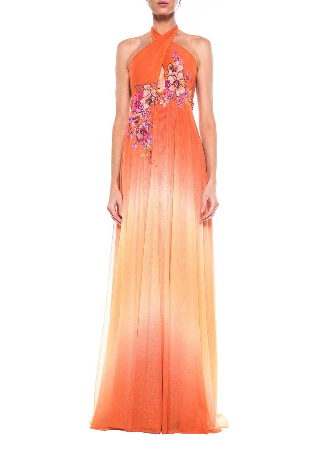 Floor Length Cross Front Gown