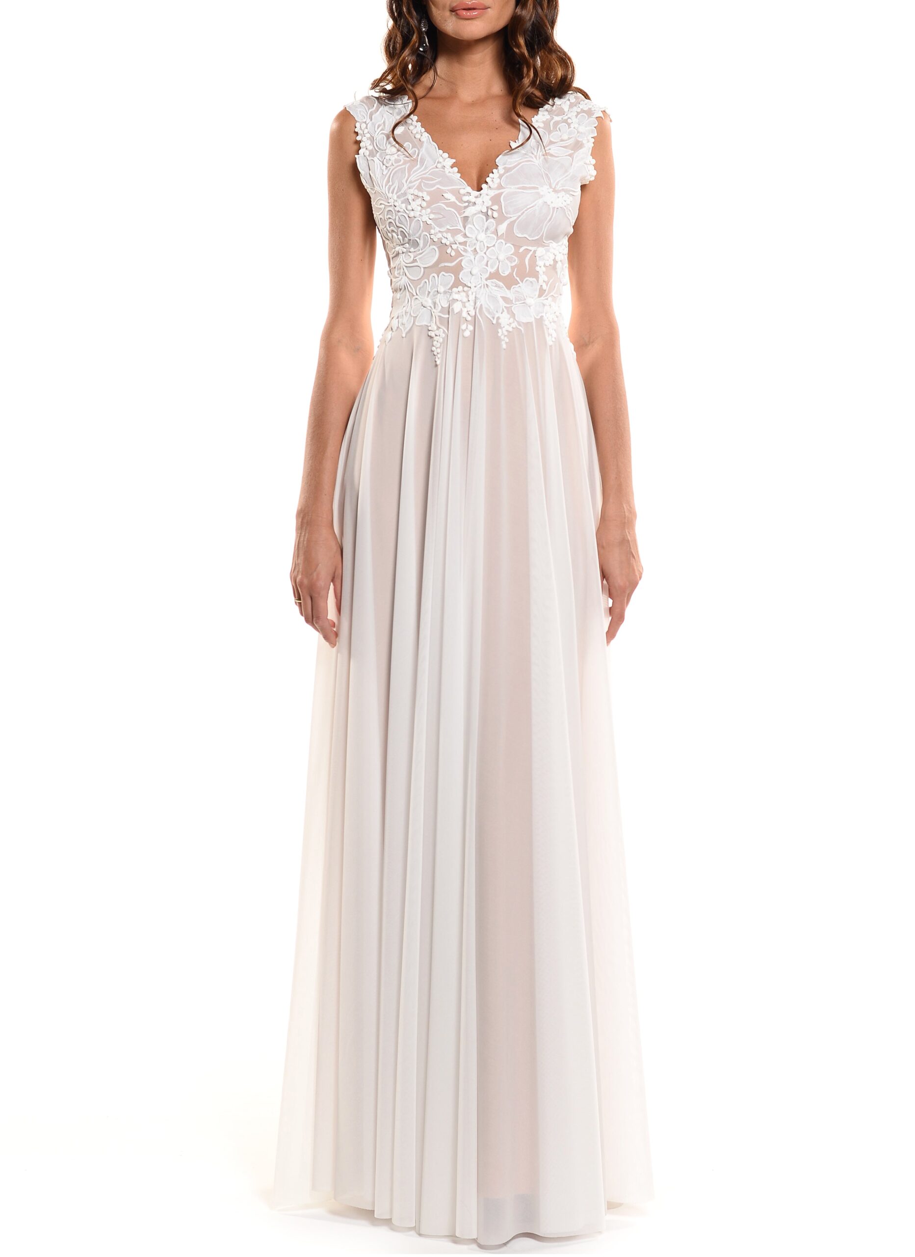 Floor Length Double V-Neck Gown