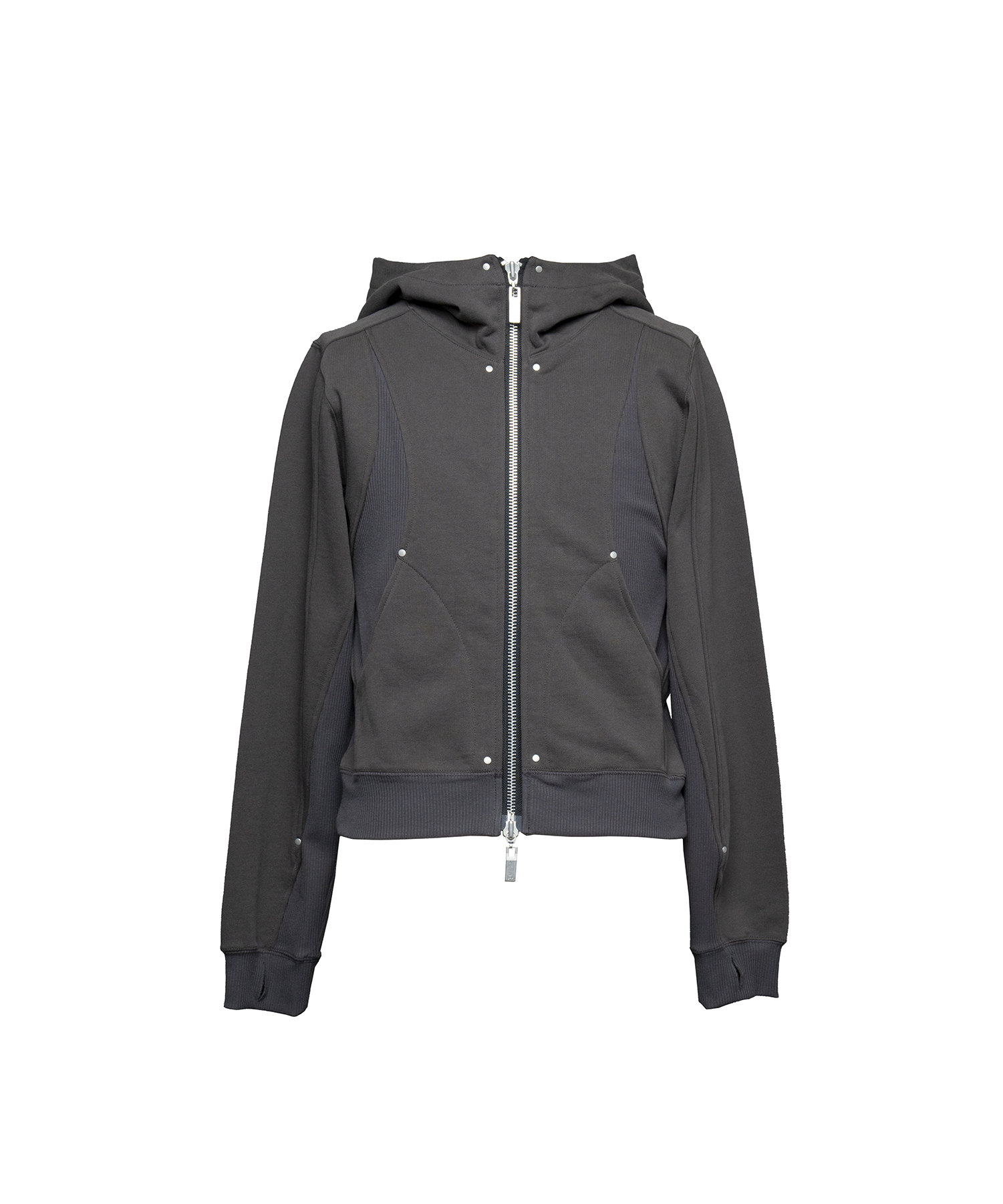 Fleece Lining Switching Zip Hoodie 2