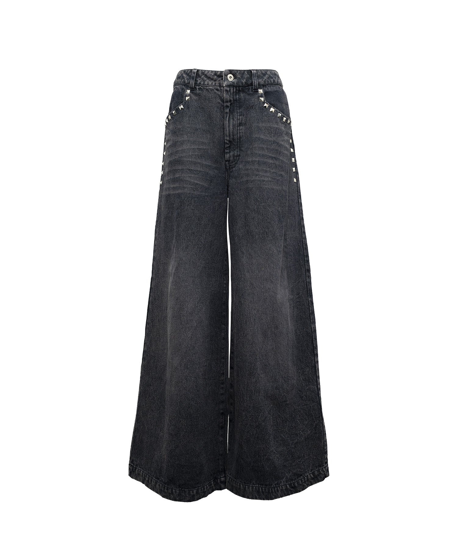 Studded Baggy Denim Pants 2