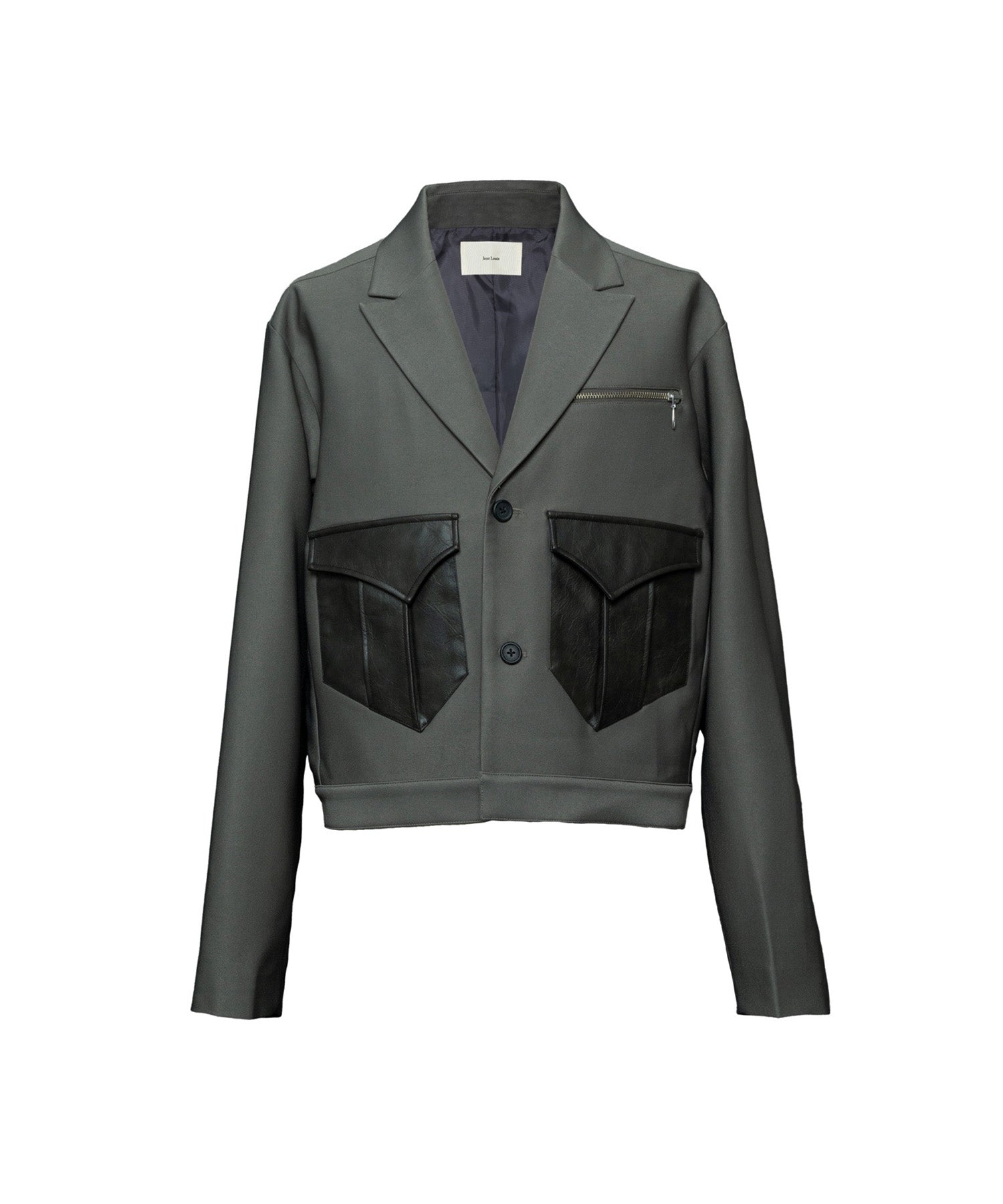 Leather pocket short jacket 2