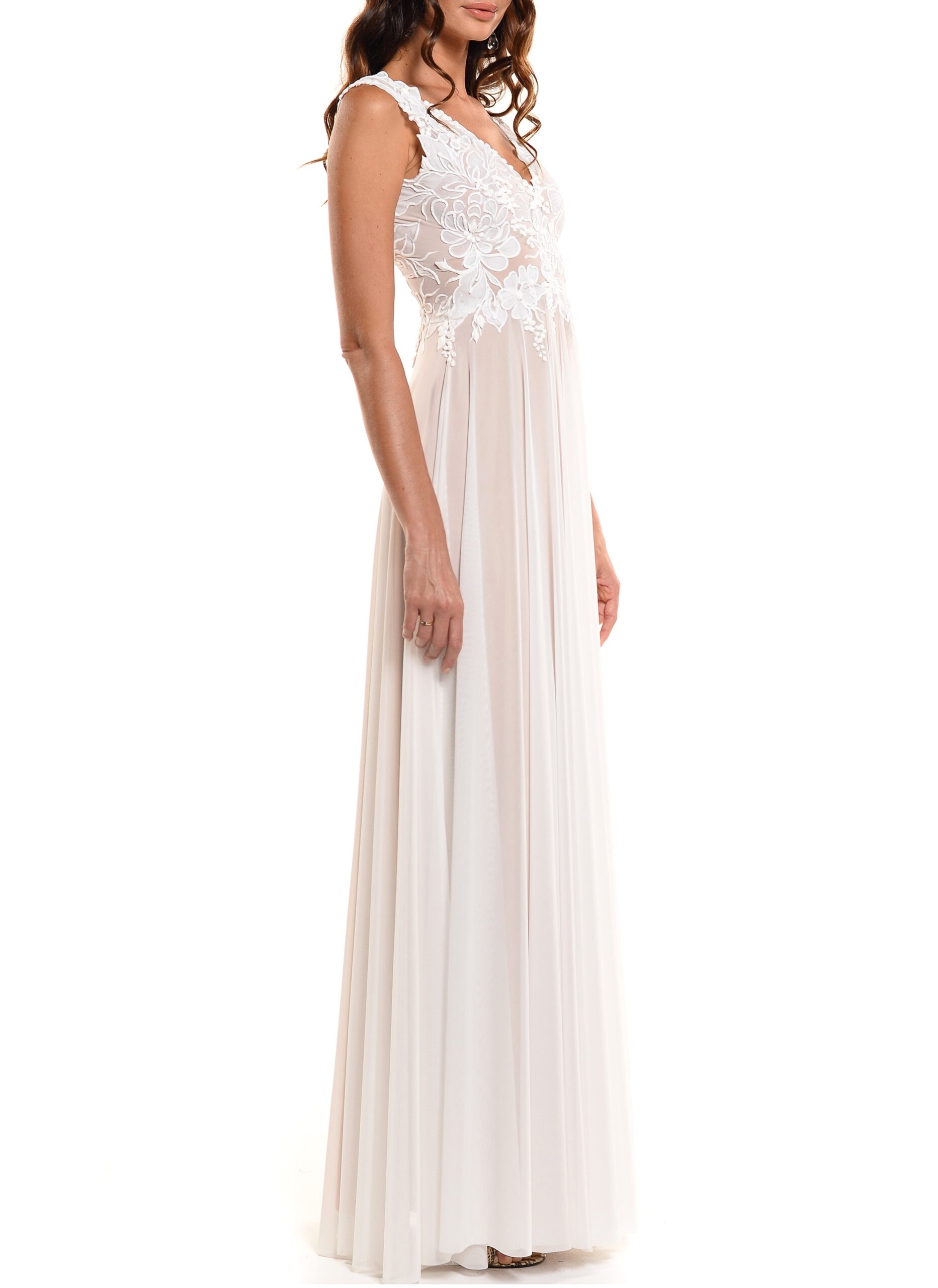 Floor Length Double V-Neck Gown 2