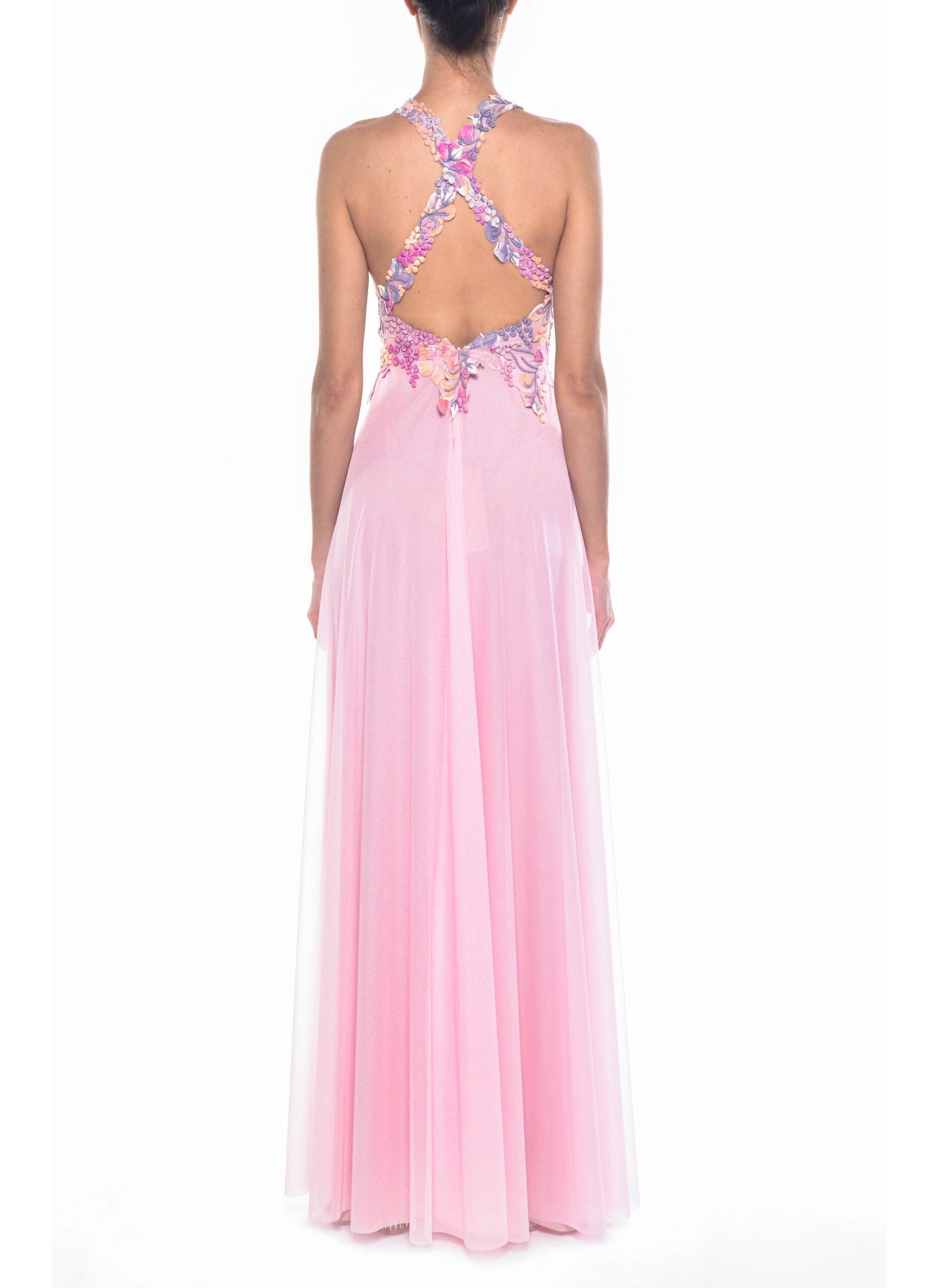 Floor Length Cross Back Gown 3