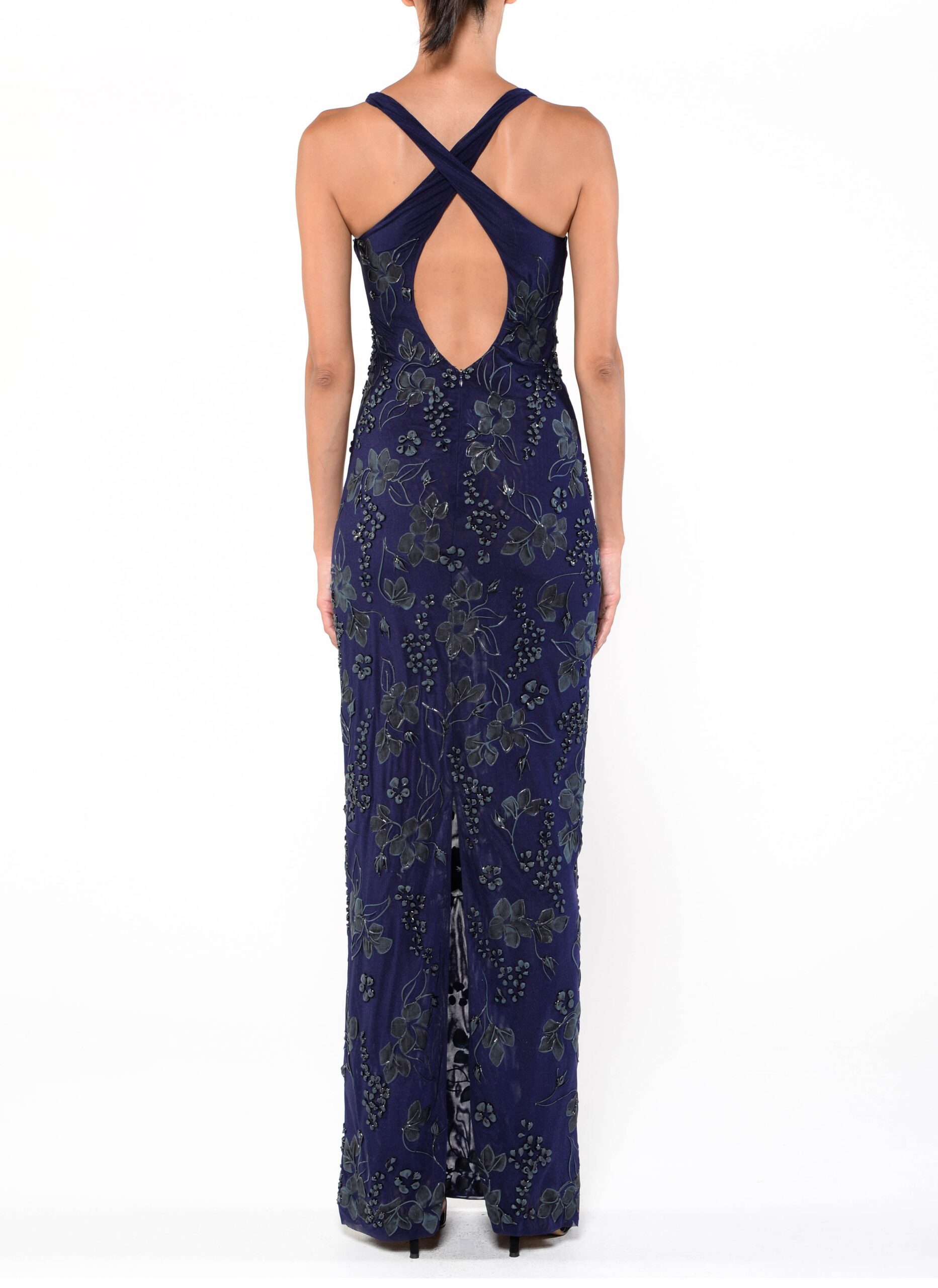Floor Length Cross Back Gown 3