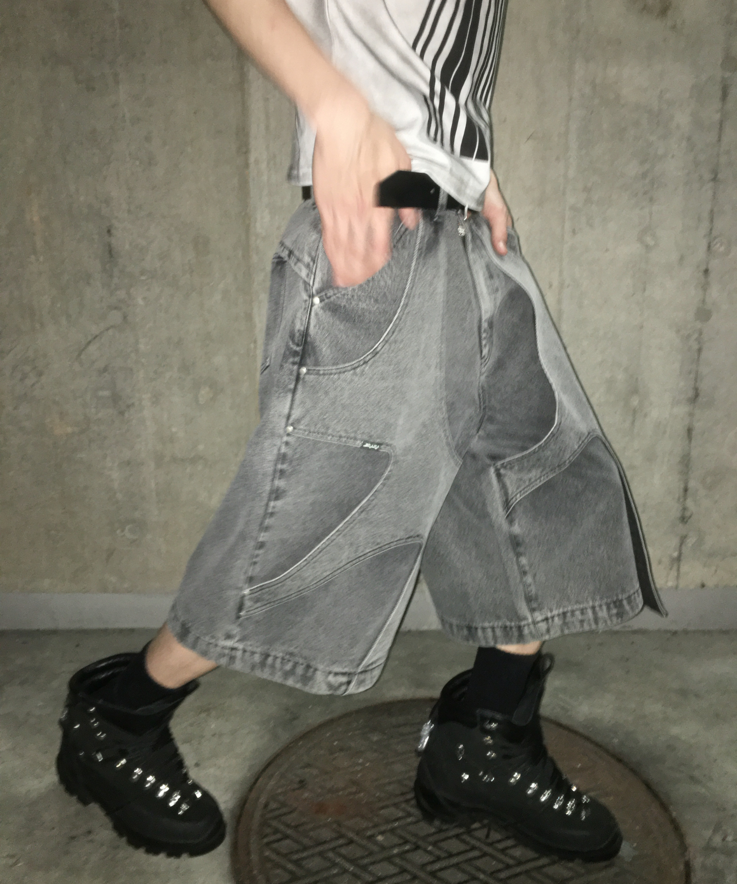 Layered Denim Shorts 3