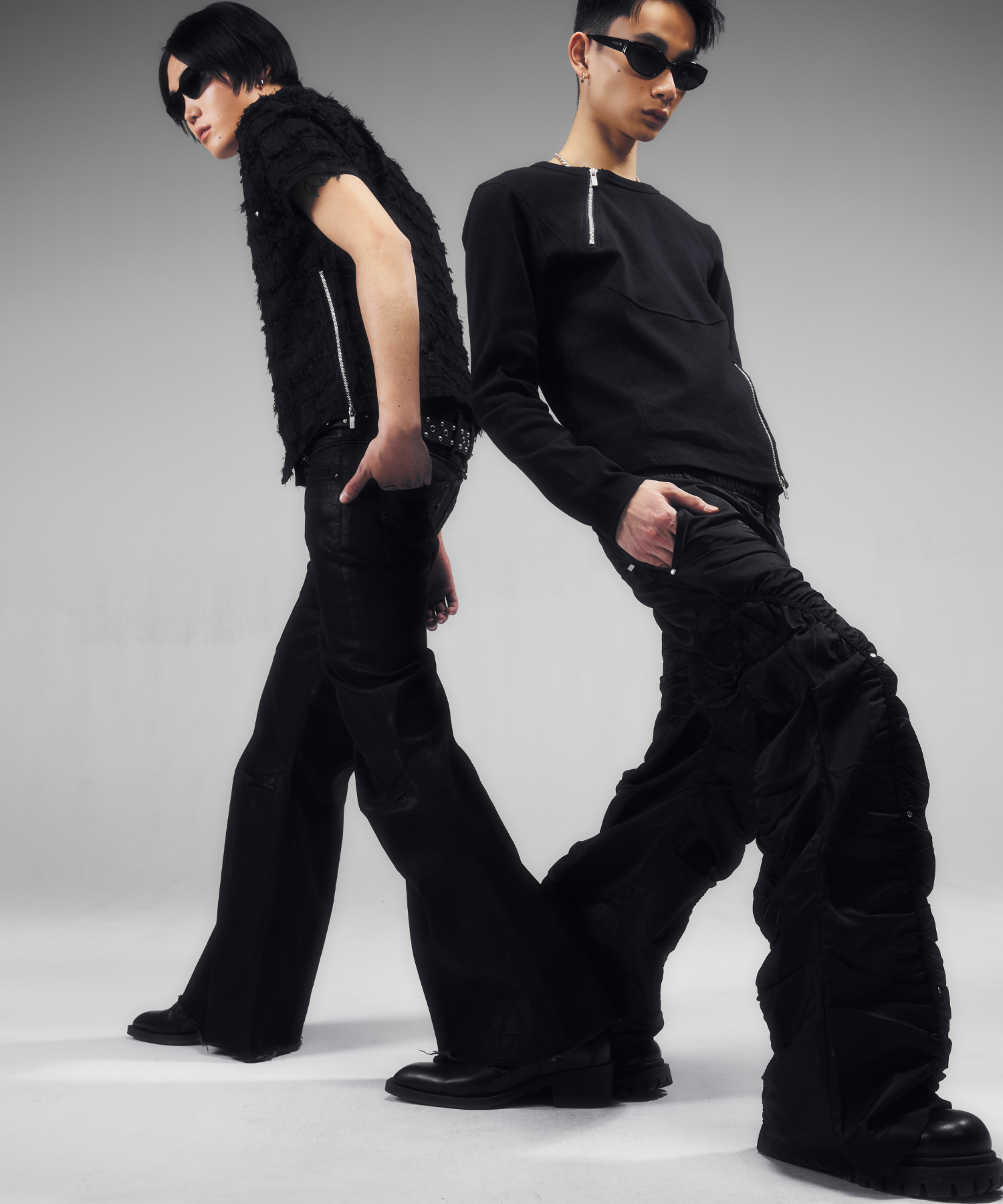 Gathered Nylon Pants 3
