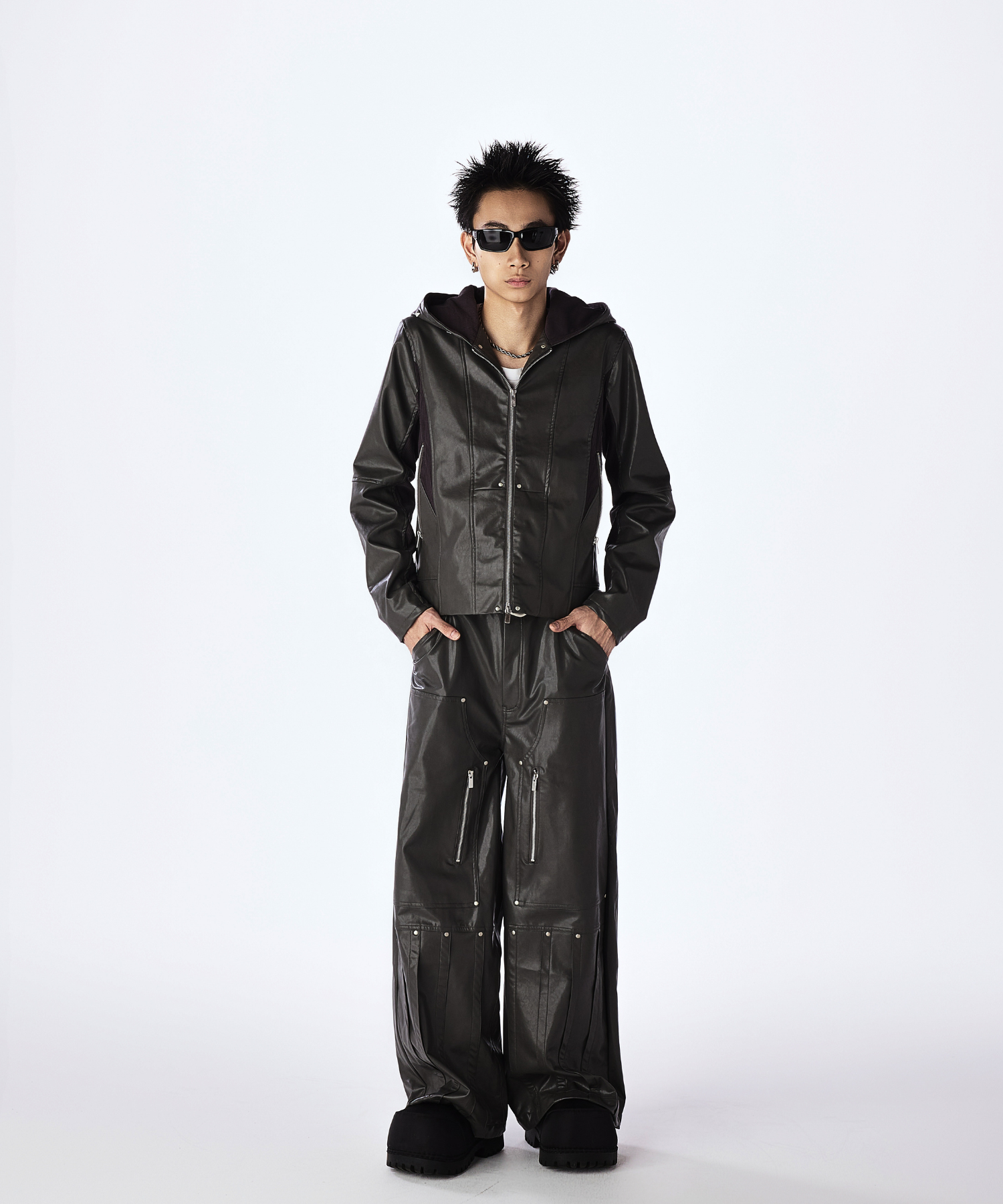 Leather Hooded Jacket 3