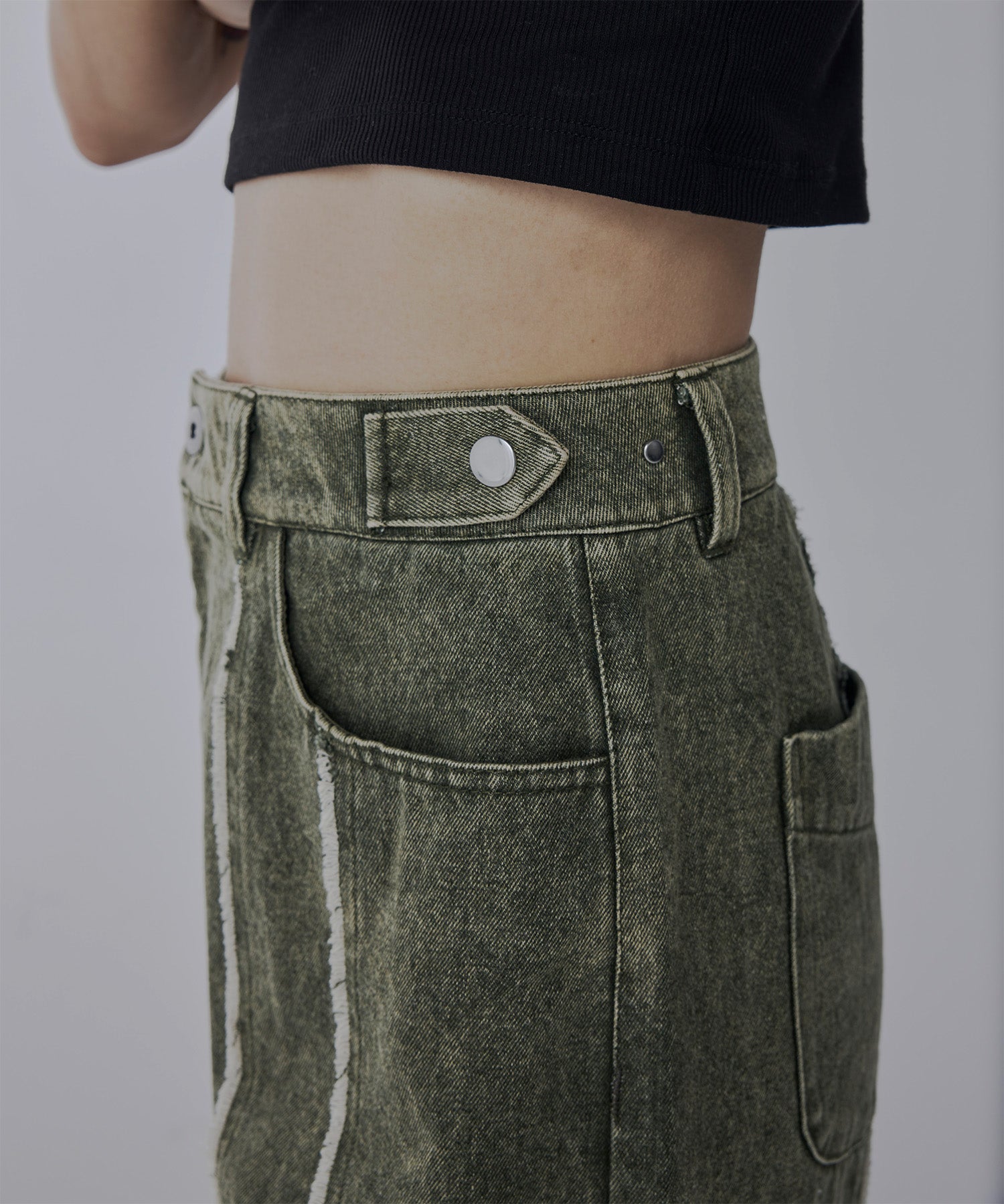 Zipped-Slit Baggy Denim 3