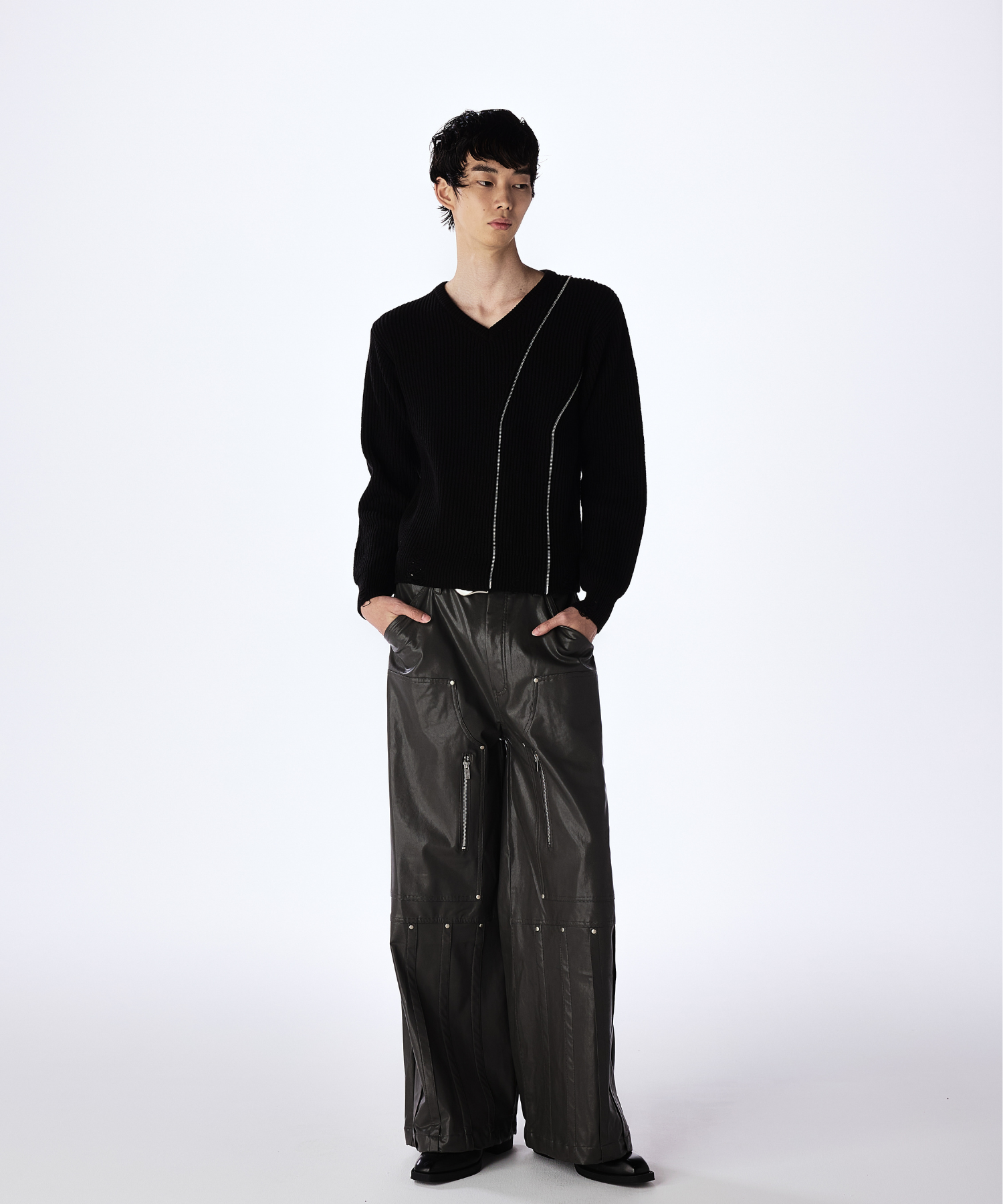 Double Knee Leather Pants 3