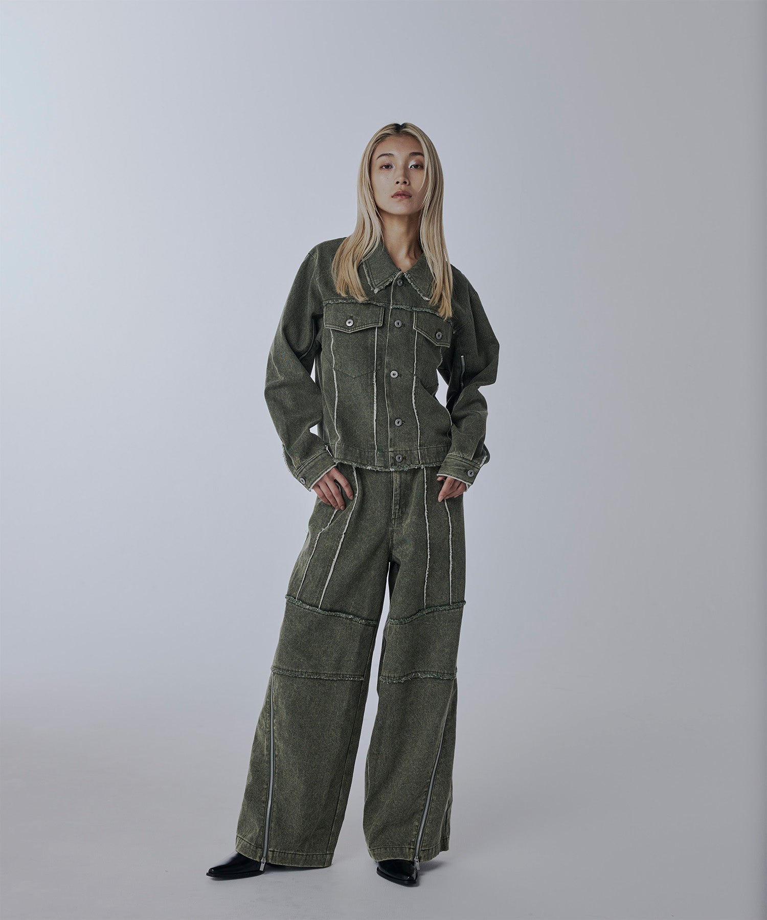 Washed Zip-Sleeve Denim Jacket 3