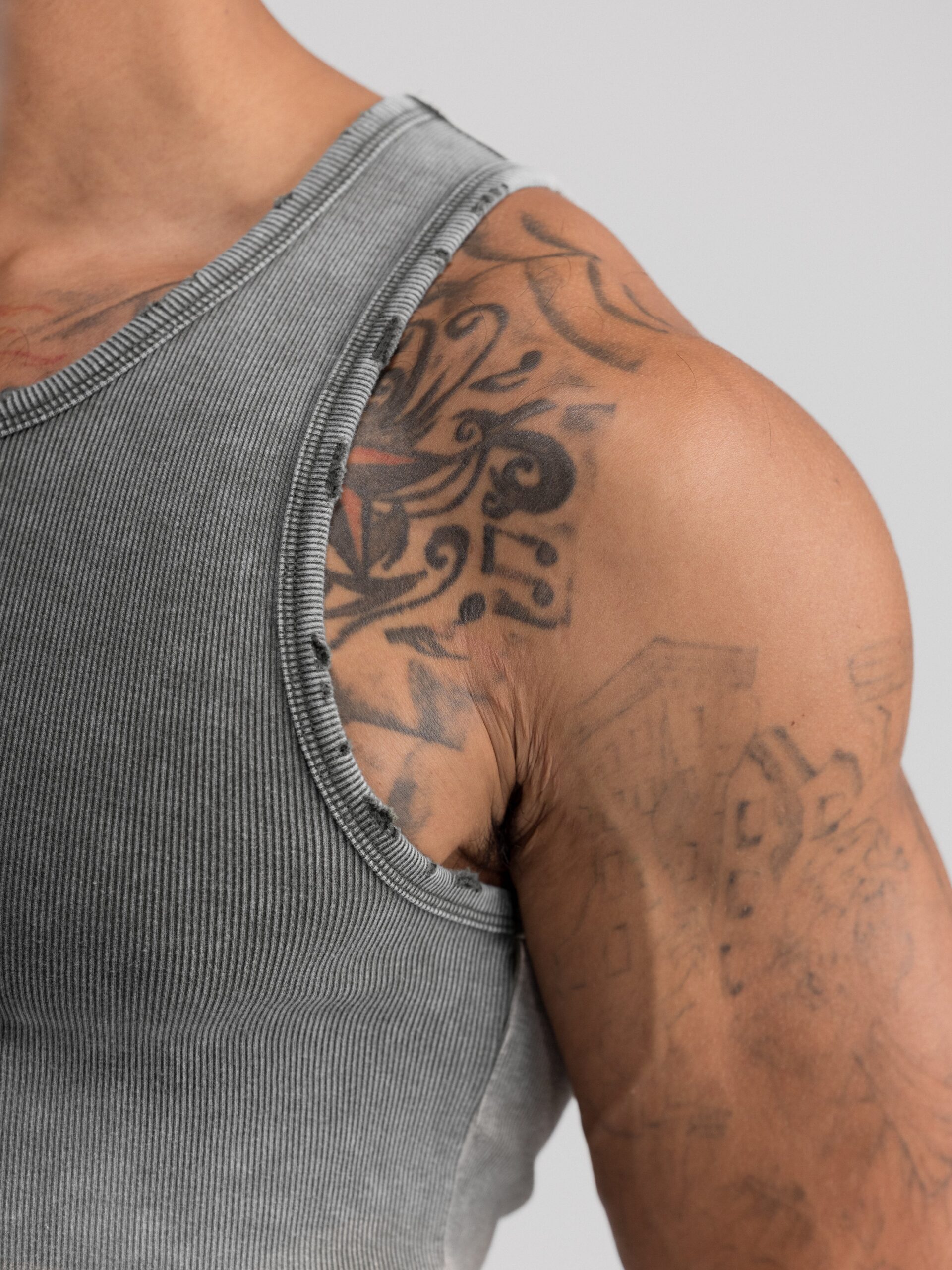Premium Ultra-Soft Cotton Distressed Fitted Tank 4 Pack 3